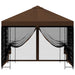 Tuin Gazebo met Zijwanden 3 x 3 m Bruin Polyester en staal