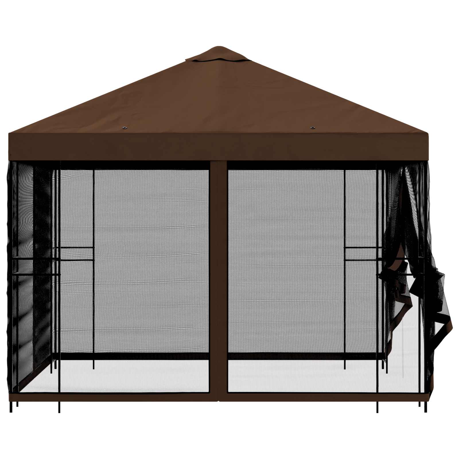 Tuin Gazebo met Zijwanden 3 x 3 m Bruin Polyester en staal