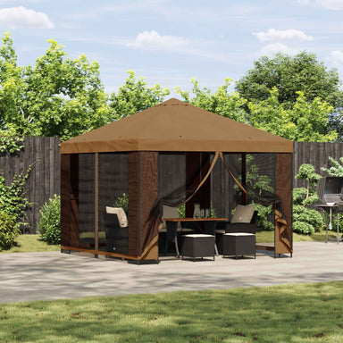 Paviljoen 3 x 3 m Beige Polyester en staal 190 gsm