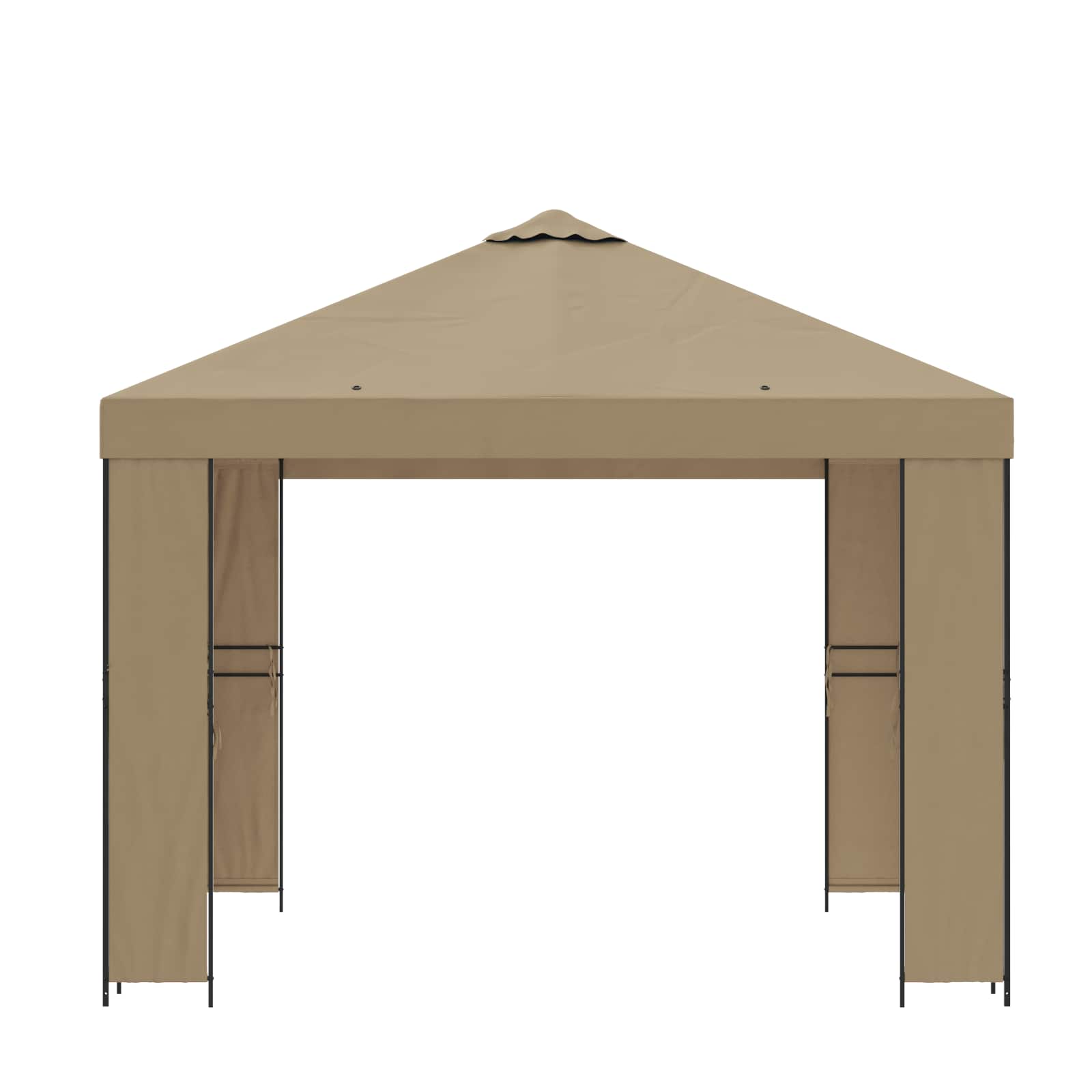 Paviljoen 3 x 3 m Beige Polyester en staal 190 gsm
