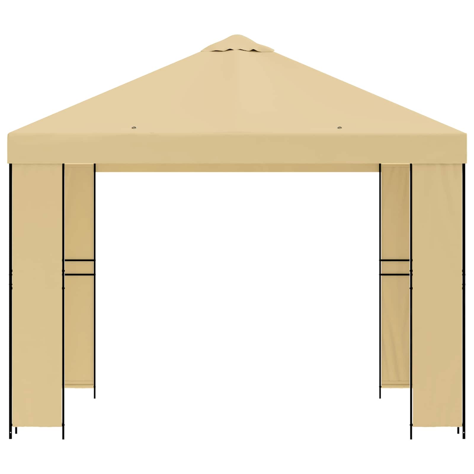 Paviljoen 3 x 3 m Crèmekleurig Polyester en staal 190 gsm