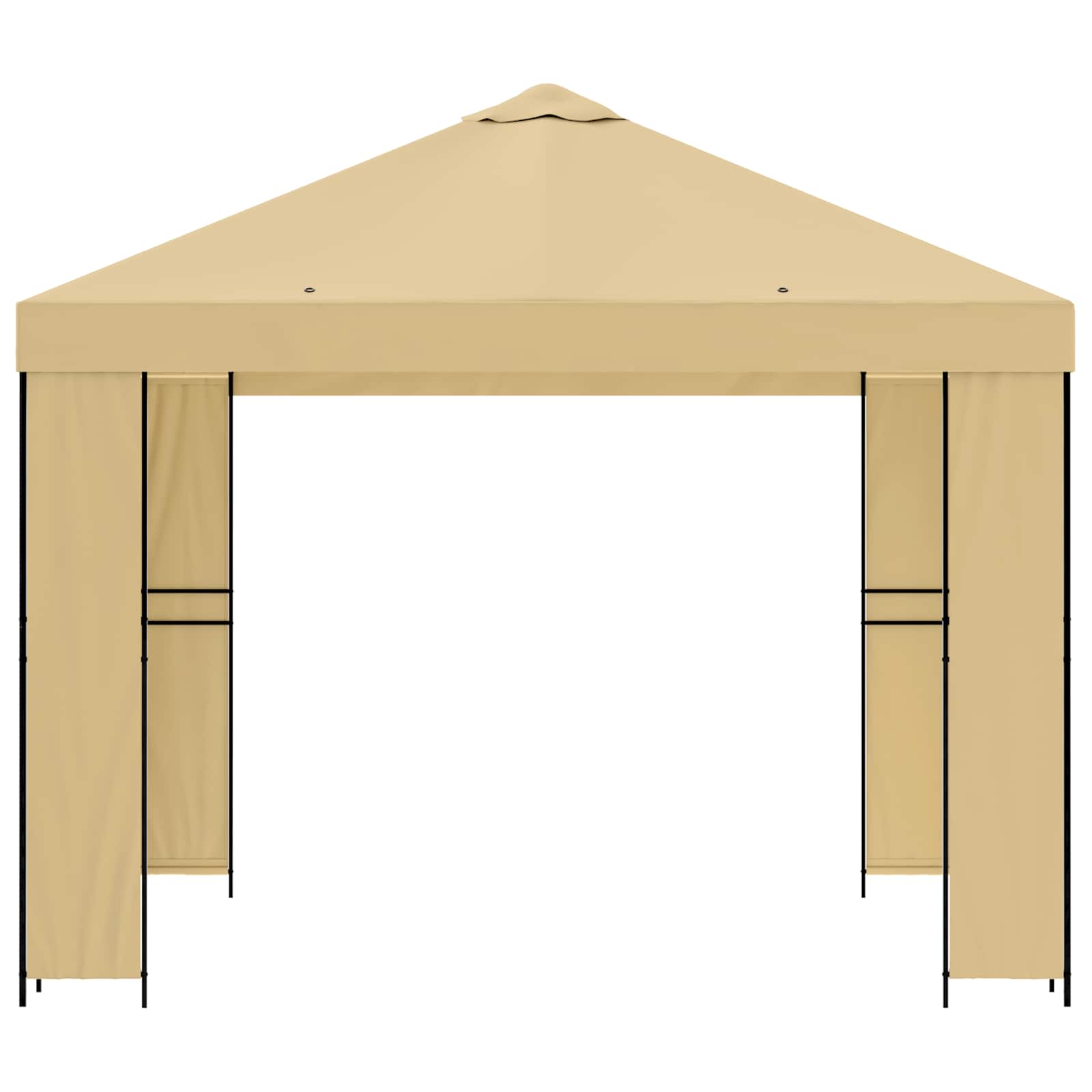 Paviljoen 3 x 3 m Crèmekleurig Polyester en staal 190 gsm