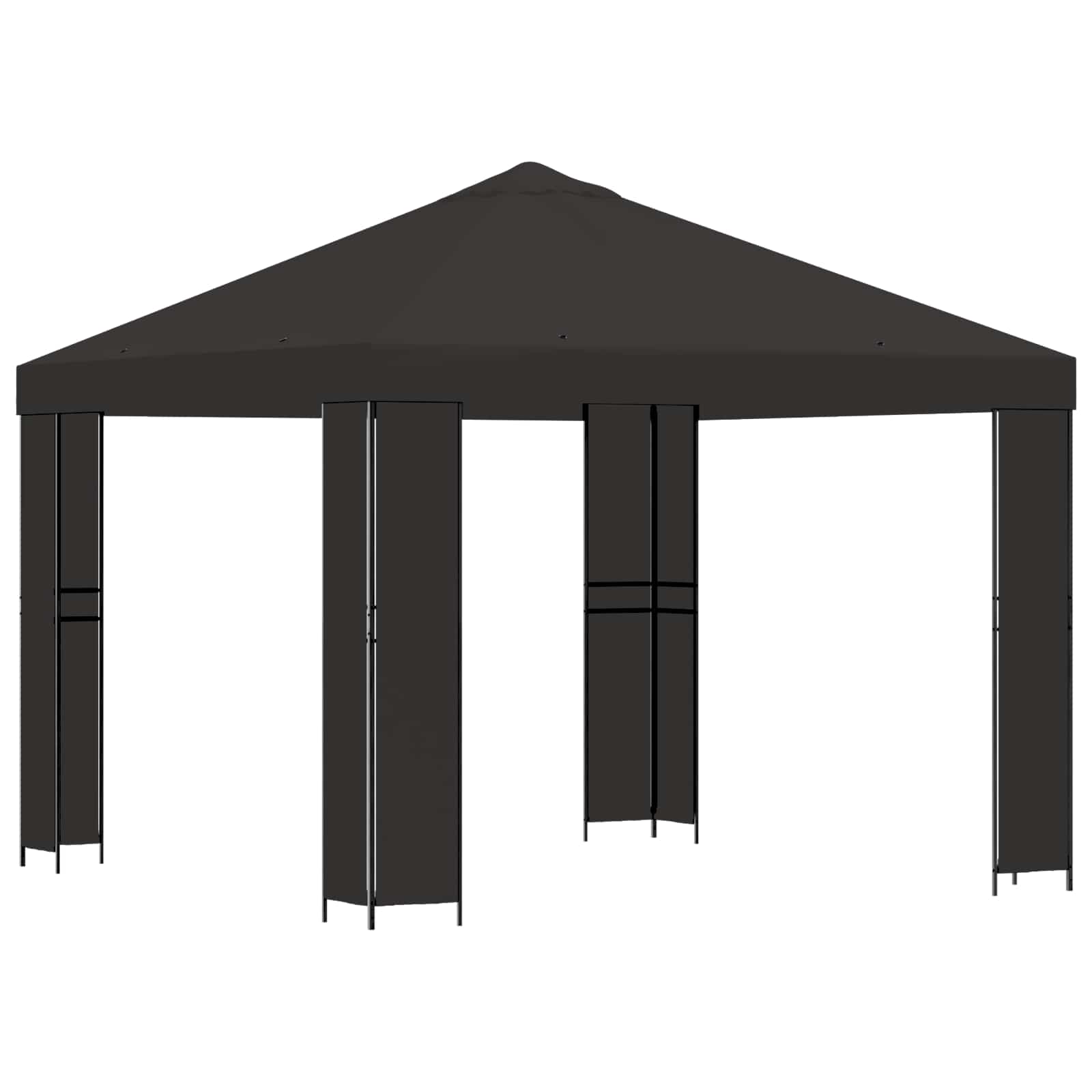 Paviljoen 3 x 3 m Antracietkleurig Polyester en staal 190 gsm