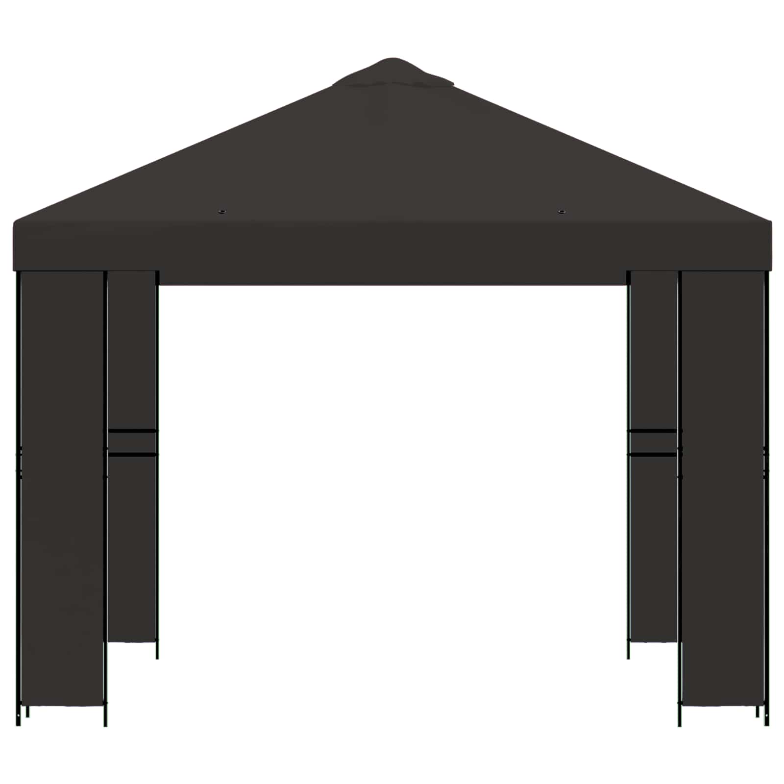 Paviljoen 3 x 3 m Antracietkleurig Polyester en staal 190 gsm