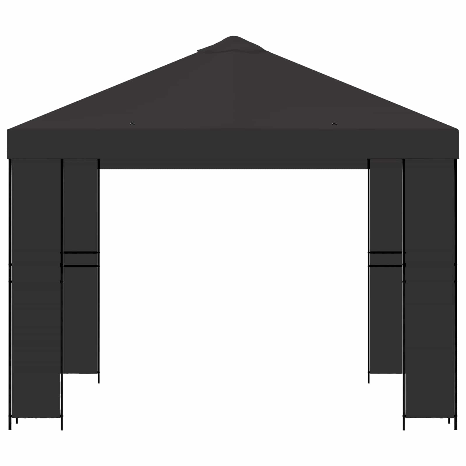 Paviljoen 3 x 3 m Antracietkleurig Polyester en staal 190 gsm