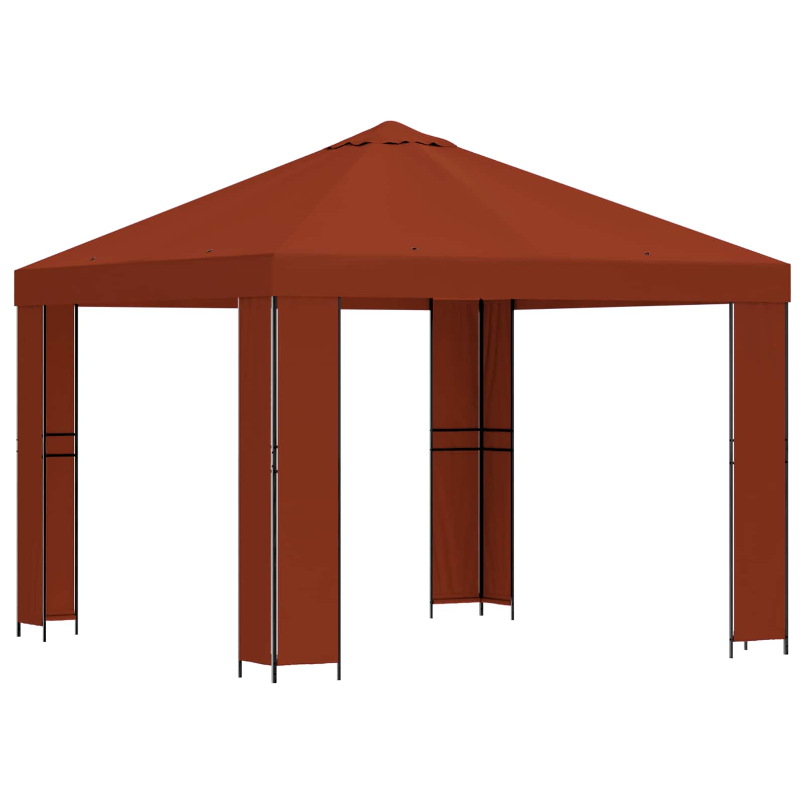 Paviljoen 3 x 3 m Terracotta Polyester en staal 190 gsm