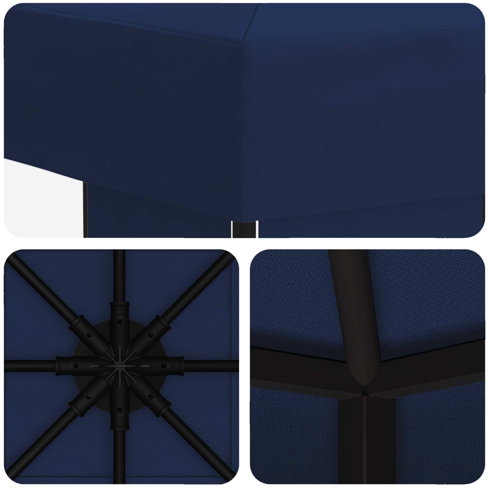 Paviljoen 3 x 3 m Blauw Polyester en staal 190 gsm
