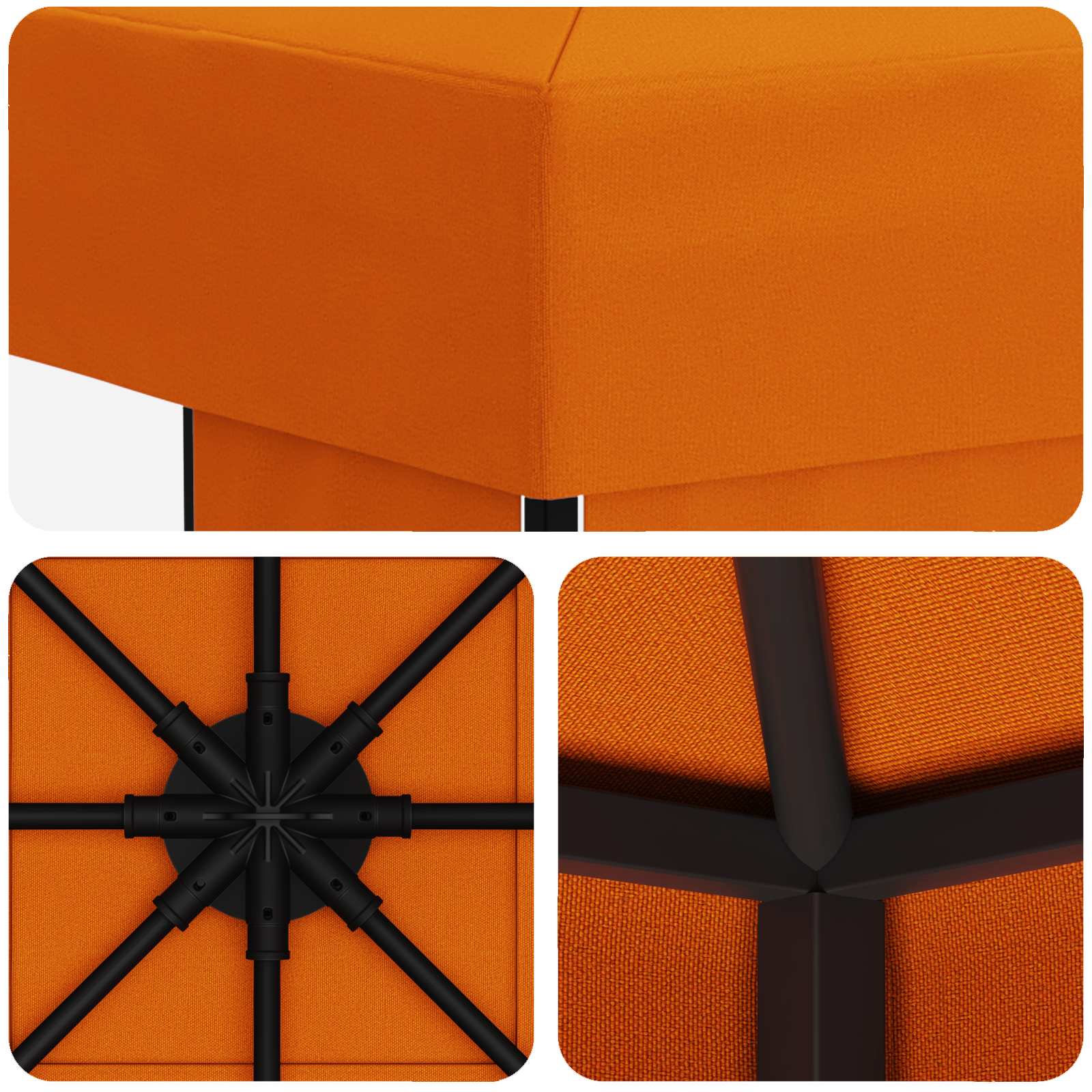 Paviljoen 3 x 3 m Oranje Polyester en staal 190 gsm