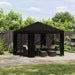 Paviljoen 3 x 3 m Zwart Polyester en staal 190 gsm