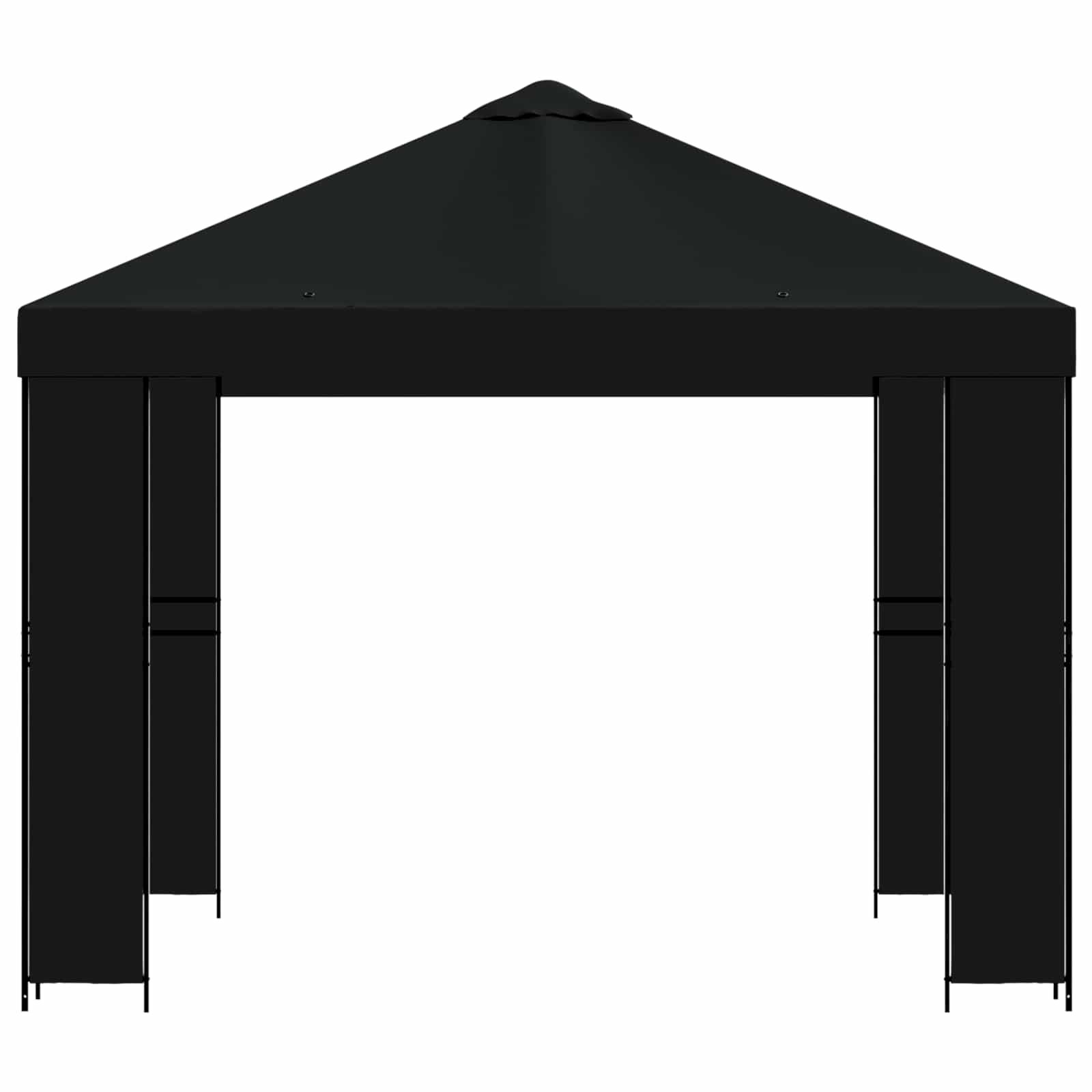 Paviljoen 3 x 3 m Zwart Polyester en staal 190 gsm