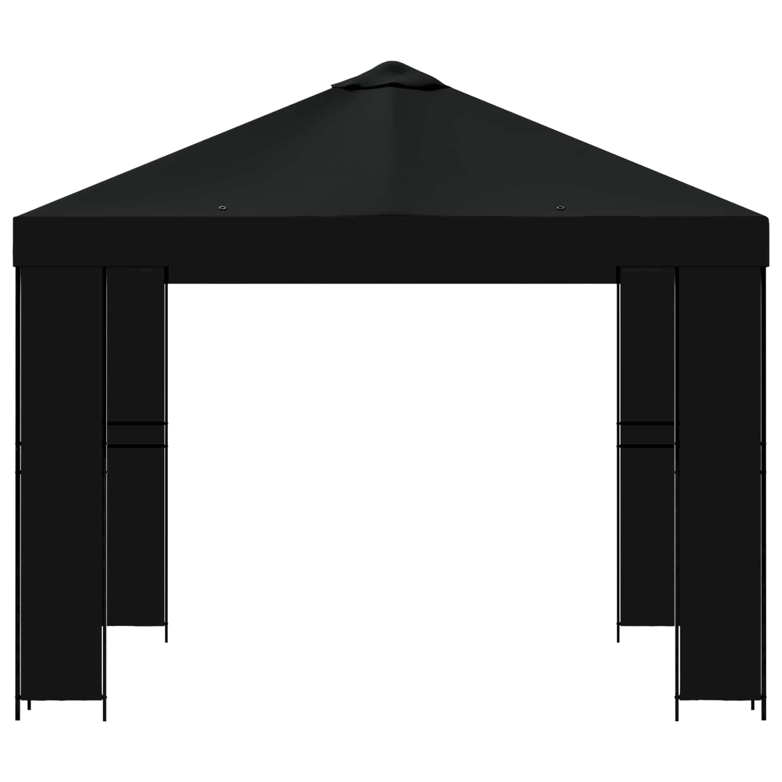 Paviljoen 3 x 3 m Zwart Polyester en staal 190 gsm