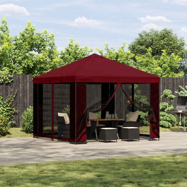 Paviljoen 3 x 3 m Bordeauxrood Polyester en staal 190 gsm