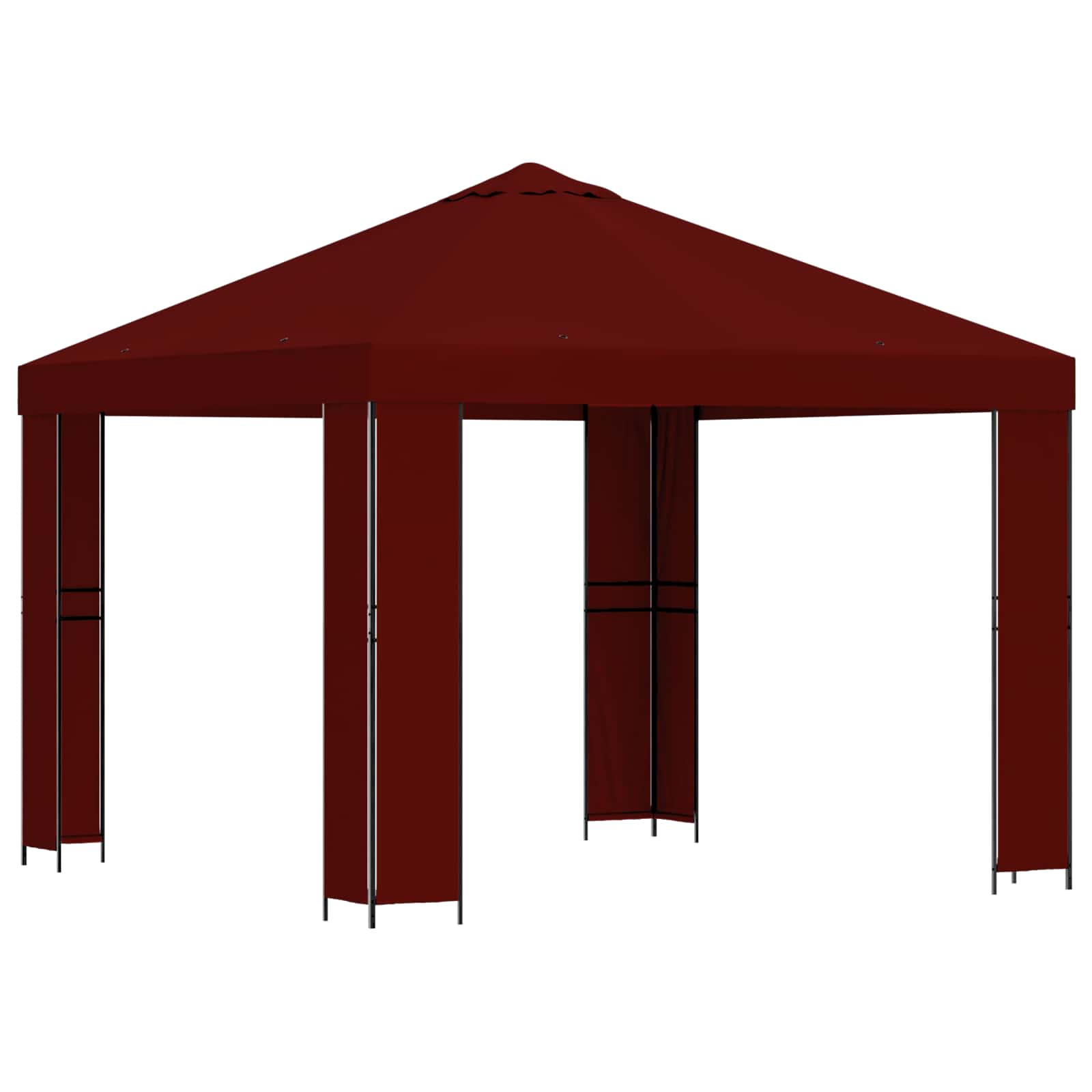 Paviljoen 3 x 3 m Bordeauxrood Polyester en staal 190 gsm