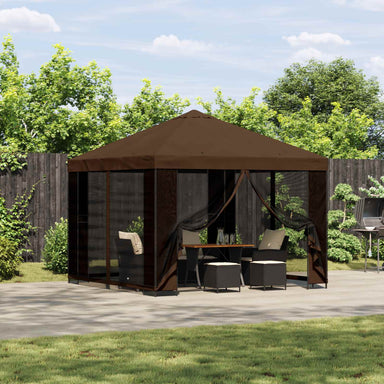 Paviljoen 3 x 3 m Bruin Polyester en staal 190 gsm