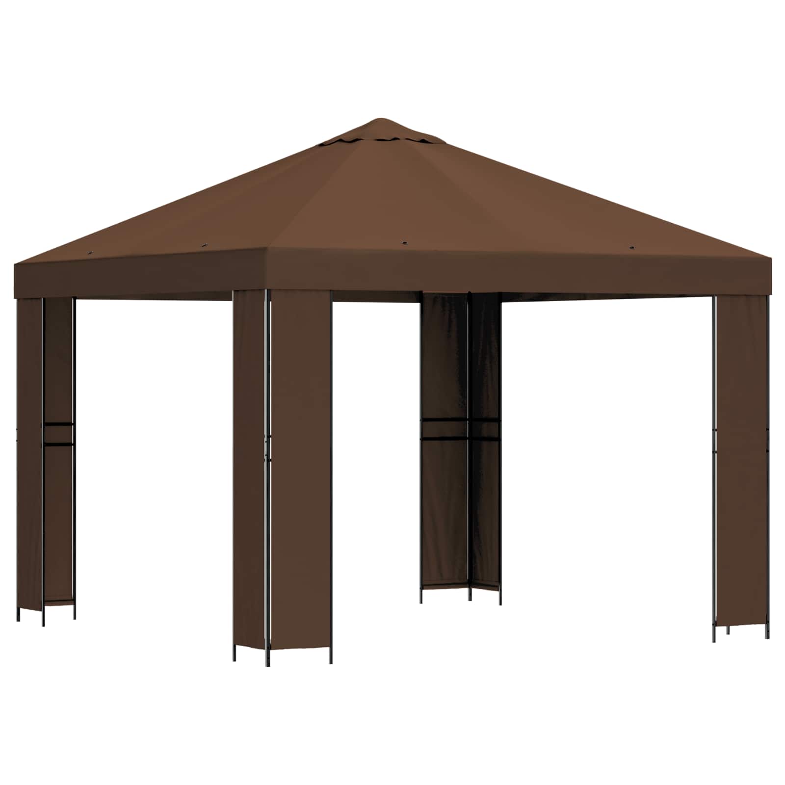 Paviljoen 3 x 3 m Bruin Polyester en staal 190 gsm
