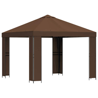 Paviljoen 3 x 3 m Bruin Polyester en staal 190 gsm