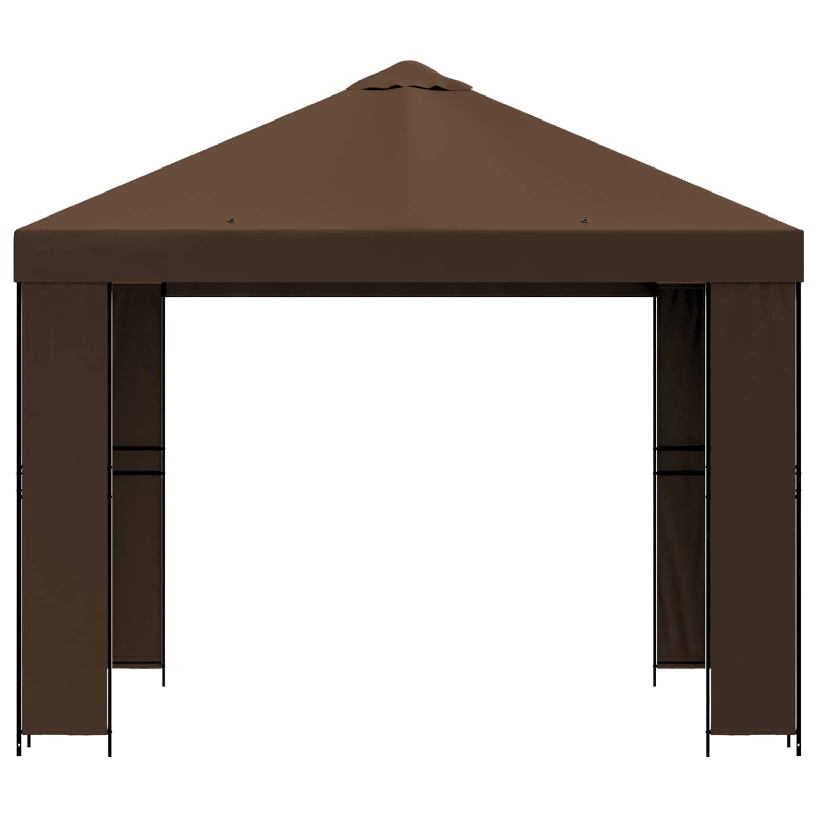 Paviljoen 3 x 3 m Bruin Polyester en staal 190 gsm