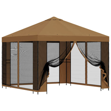 Tuin Gazebo met Zijwanden 3 x 3 m Beige Polyester en staal