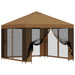 Tuin Gazebo met Zijwanden 3 x 3 m Beige Polyester en staal