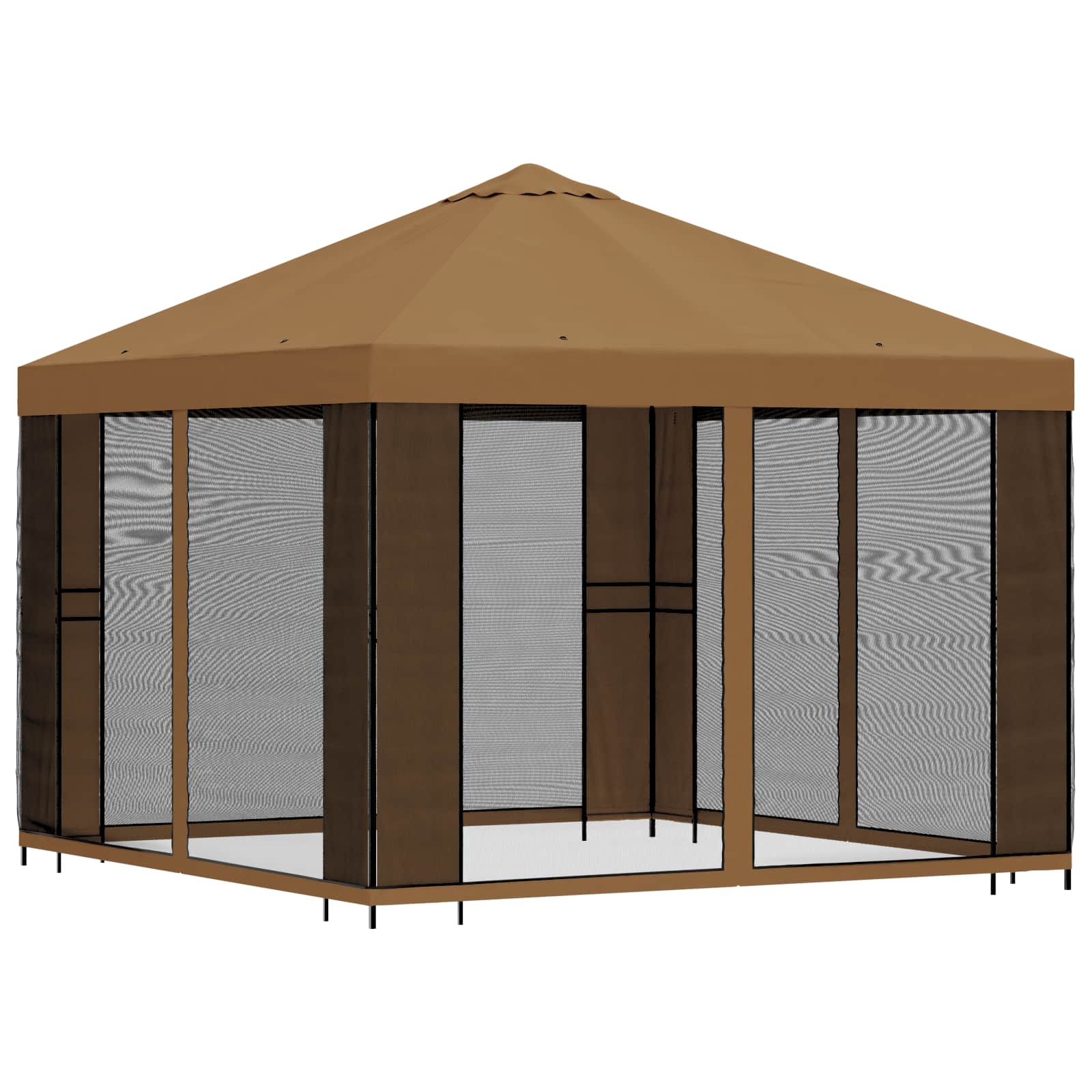 Tuin Gazebo met Zijwanden 3 x 3 m Beige Polyester en staal
