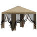 Tuin Gazebo met Zijwanden 3 x 3 m Beige Polyester en staal