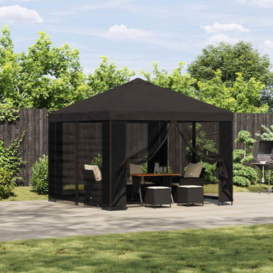 Tuin Gazebo met Zijwanden 3 x 3 m Antracietkleurig