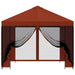 Tuin Gazebo met Zijwanden 3 x 3 m Terracotta Polyester en staal