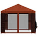 Tuin Gazebo met Zijwanden 3 x 3 m Terracotta Polyester en staal