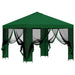 Tuin Gazebo met Zijwanden 3 x 3 m Groen Polyester en staal