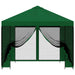 Tuin Gazebo met Zijwanden 3 x 3 m Groen Polyester en staal
