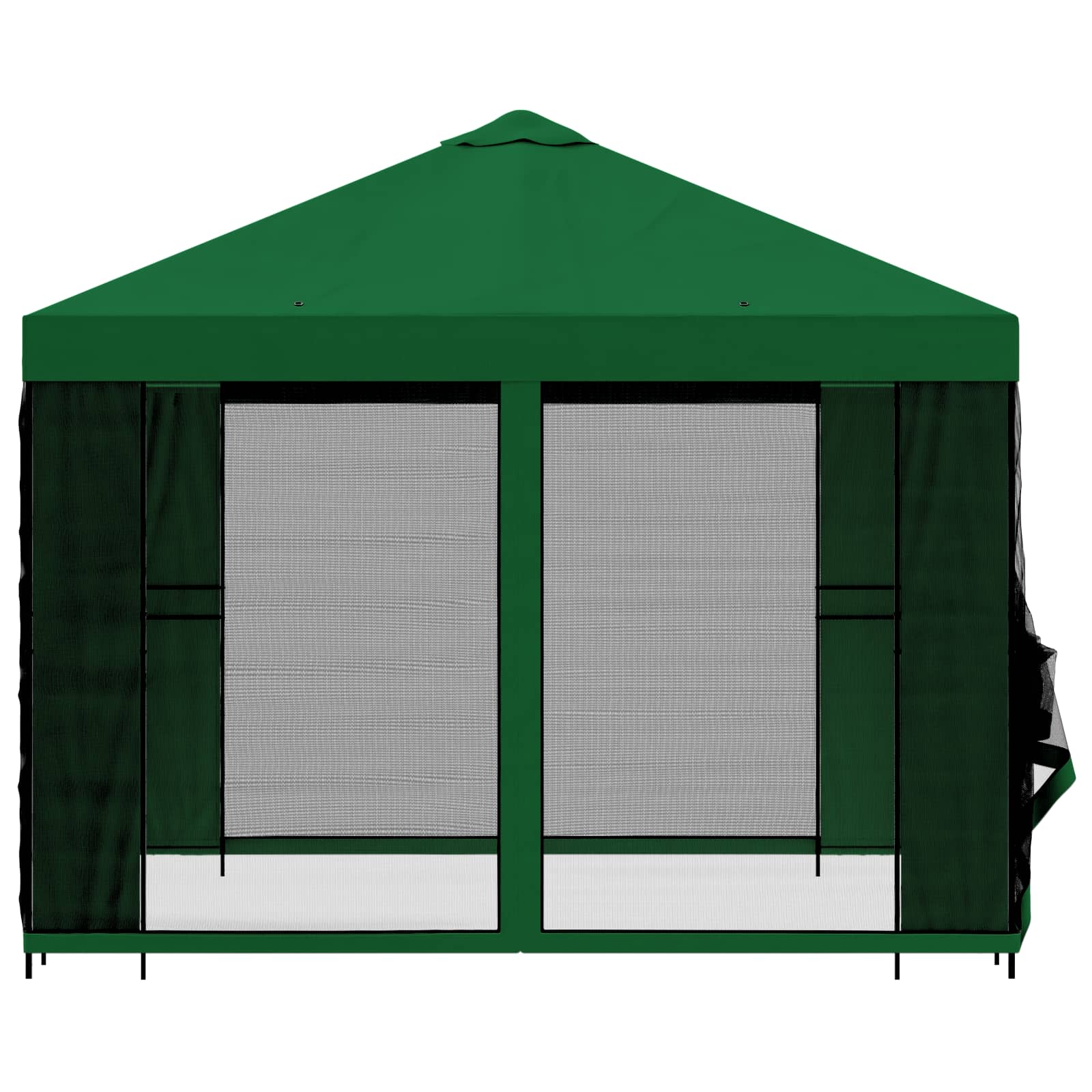 Tuin Gazebo met Zijwanden 3 x 3 m Groen Polyester en staal