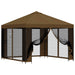 Tuin Gazebo met Zijwanden 3 x 3 m Taupe Polyester en staal