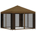 Tuin Gazebo met Zijwanden 3 x 3 m Taupe Polyester en staal