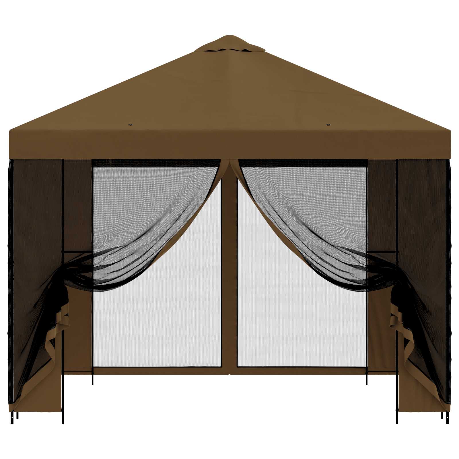 Tuin Gazebo met Zijwanden 3 x 3 m Taupe Polyester en staal