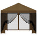 Tuin Gazebo met Zijwanden 3 x 3 m Taupe Polyester en staal
