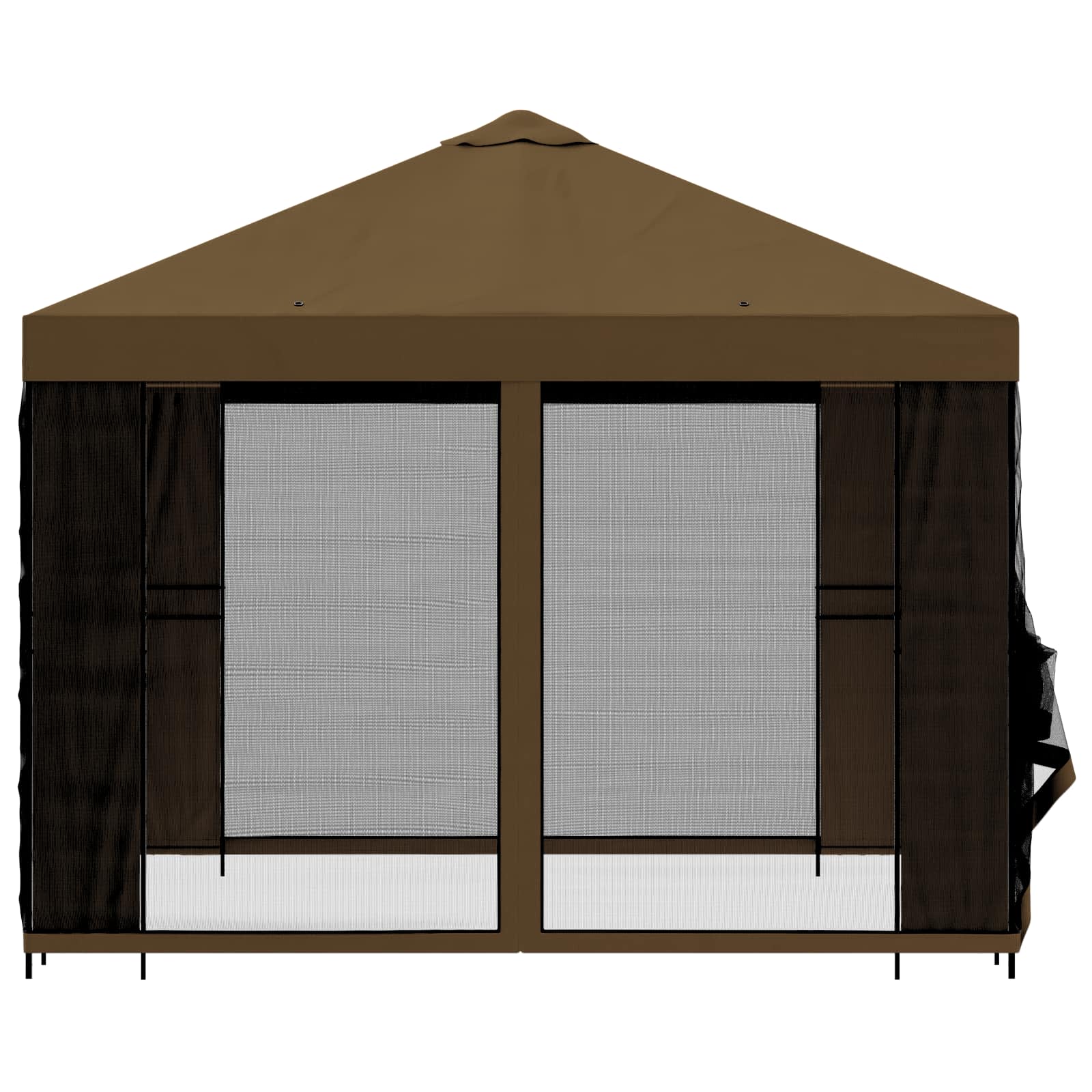 Tuin Gazebo met Zijwanden 3 x 3 m Taupe Polyester en staal