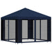 Tuin Gazebo met Zijwanden 3 x 3 m Blauw Polyester en staal