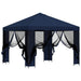 Tuin Gazebo met Zijwanden 3 x 3 m Blauw Polyester en staal