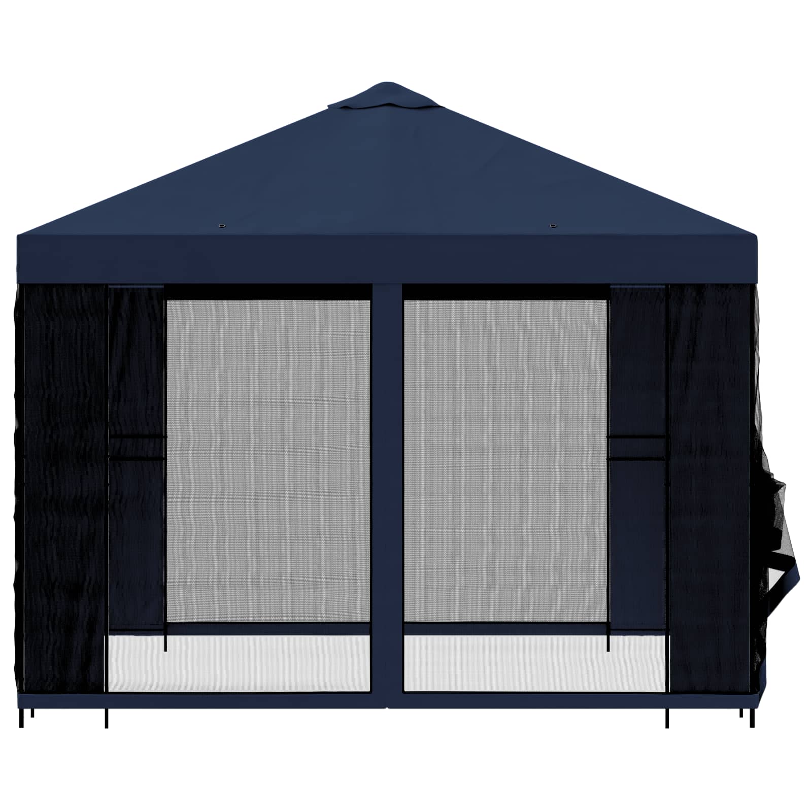 Tuin Gazebo met Zijwanden 3 x 3 m Blauw Polyester en staal
