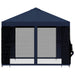Tuin Gazebo met Zijwanden 3 x 3 m Blauw Polyester en staal