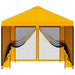 Tuin Gazebo met Zijwanden 3 x 3 m Geel Polyester en staal