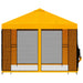 Tuin Gazebo met Zijwanden 3 x 3 m Geel Polyester en staal