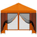 Tuin Gazebo met Zijwanden 3 x 3 m Oranje Polyester en staal