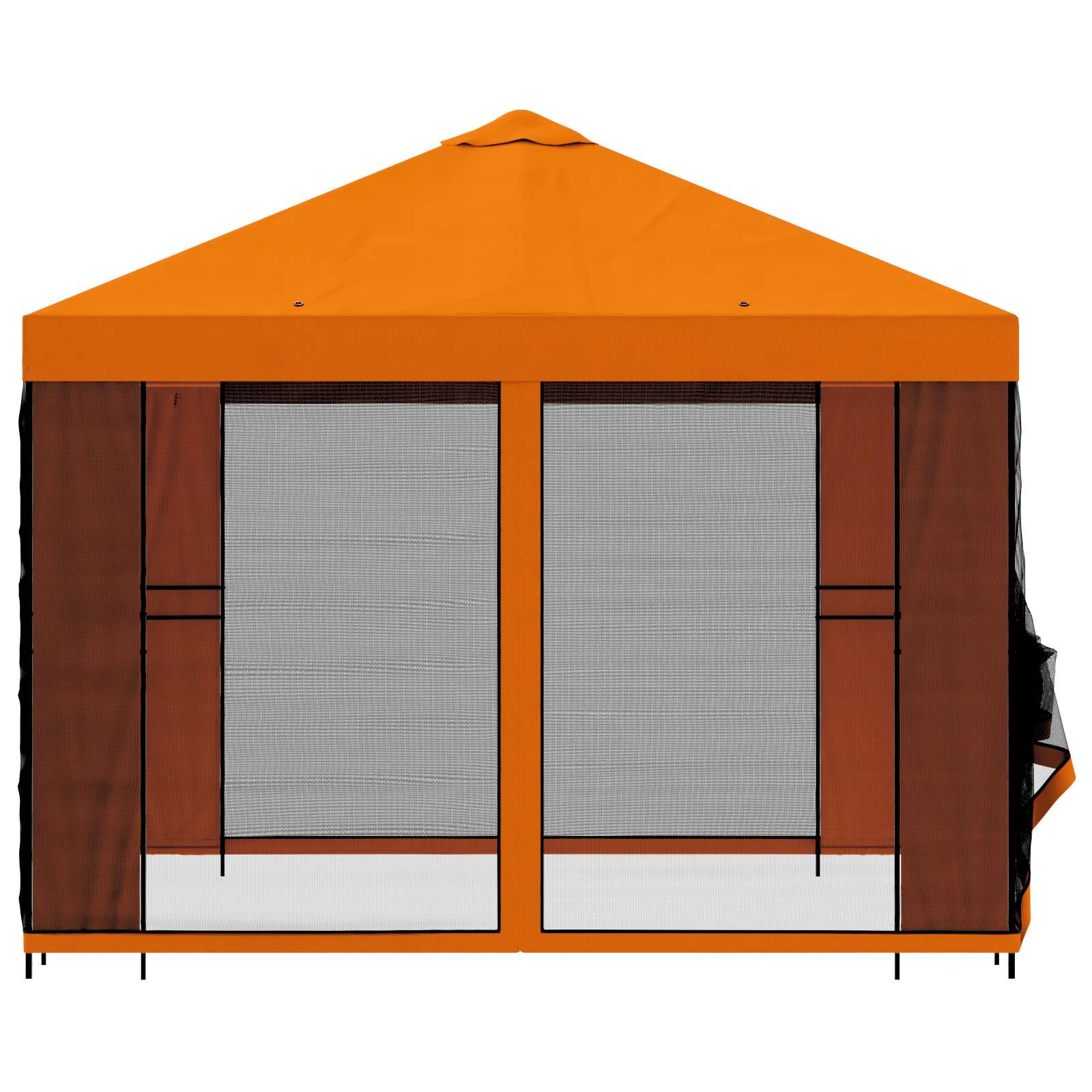 Tuin Gazebo met Zijwanden 3 x 3 m Oranje Polyester en staal