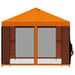 Tuin Gazebo met Zijwanden 3 x 3 m Oranje Polyester en staal