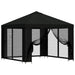 Tuin Gazebo met Zijwanden 3 x 3 m Zwart Polyester en staal