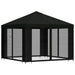Tuin Gazebo met Zijwanden 3 x 3 m Zwart Polyester en staal