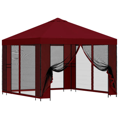 Tuin Gazebo met Zijwanden 3 x 3 m Bordeauxrood