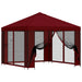 Tuin Gazebo met Zijwanden 3 x 3 m Bordeauxrood