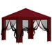 Tuin Gazebo met Zijwanden 3 x 3 m Bordeauxrood